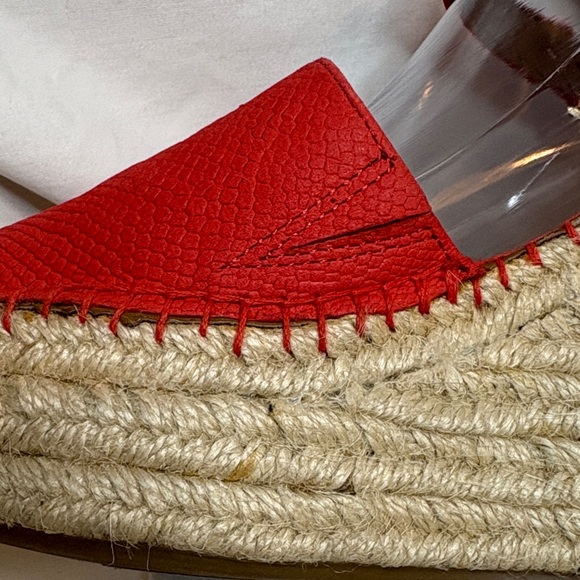 Franco Sarto Tamara Red Wedge Espadrille Sandals Size 8 - Picture 8 of 10